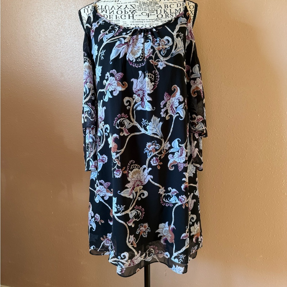 White House Black Market Off-Shoulder Dress with Floral Design